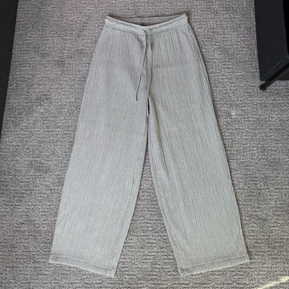 Zara Light Gray Wide-Leg Pants